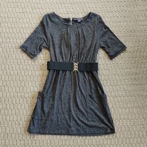Like New Forever 21 Gray Belted Dress Top Sz S